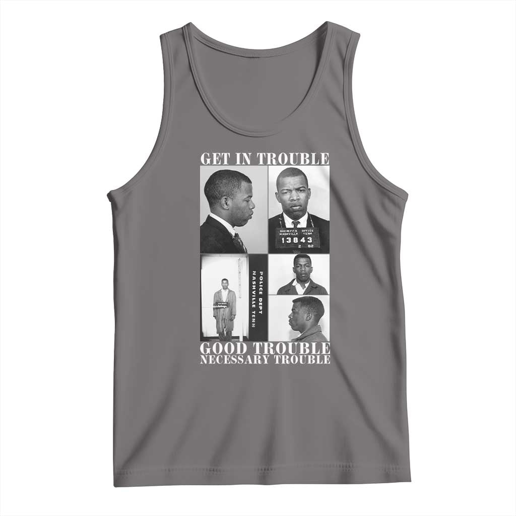 John Lewis Affrican American Tank Top Get in Good Necessary Trouble TS14 Deep Heather Print Your Wear