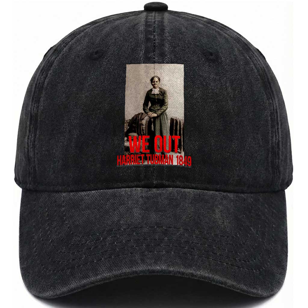 Harriet Tubman Quote Washed Cotton Baseball Cap Black Woman History TS14 Washed Cap Universal Fit Black Print Your Wear