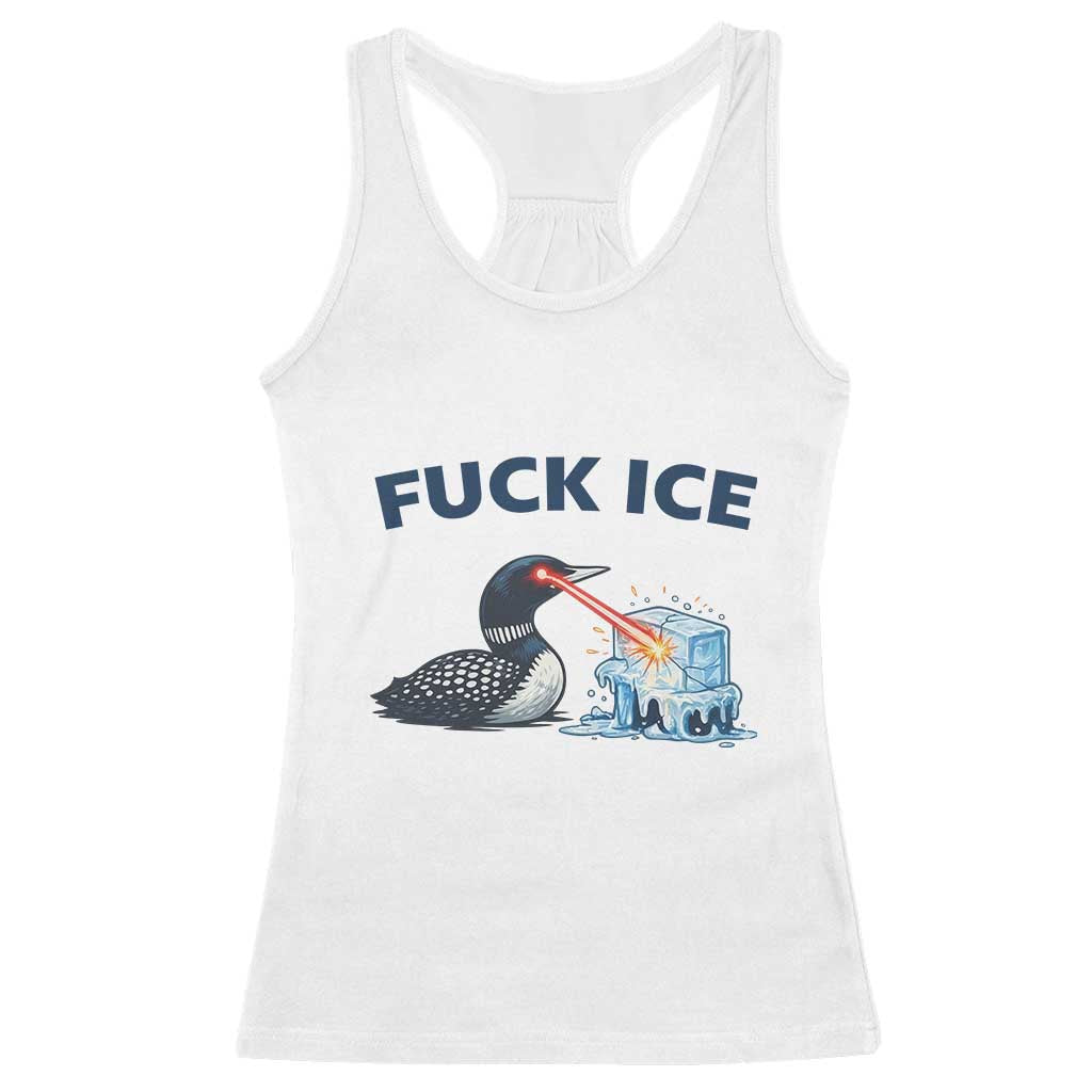 Minnesota Anti ICE Immigration Protest Ladies Racerback Tank Top Fuck Ice TS14 White Print Your Wear