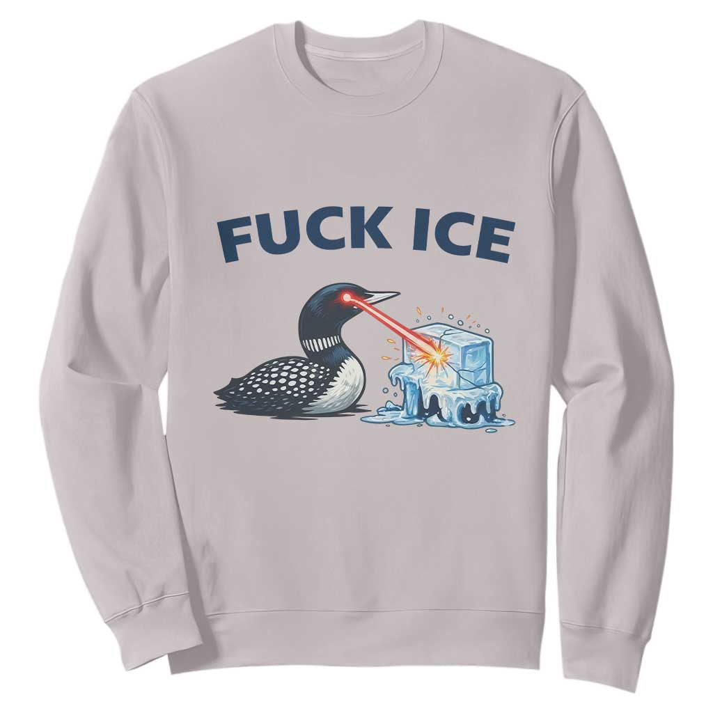 Minnesota Anti ICE Immigration Protest Ladies Sweatshirt Fuck Ice TS14 Ice Gray Print Your Wear