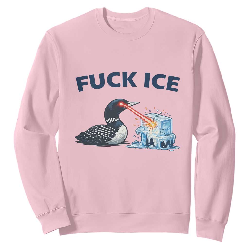 Minnesota Anti ICE Immigration Protest Ladies Sweatshirt Fuck Ice TS14 Light Pink Print Your Wear