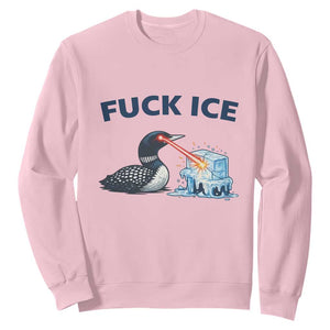 Minnesota Anti ICE Immigration Protest Ladies Sweatshirt Fuck Ice TS14 Light Pink Print Your Wear