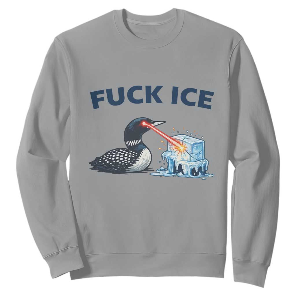 Minnesota Anti ICE Immigration Protest Ladies Sweatshirt Fuck Ice TS14 Sport Gray Print Your Wear