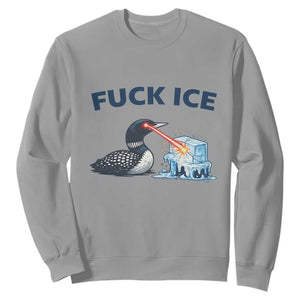 Minnesota Anti ICE Immigration Protest Ladies Sweatshirt Fuck Ice TS14 Sport Gray Print Your Wear