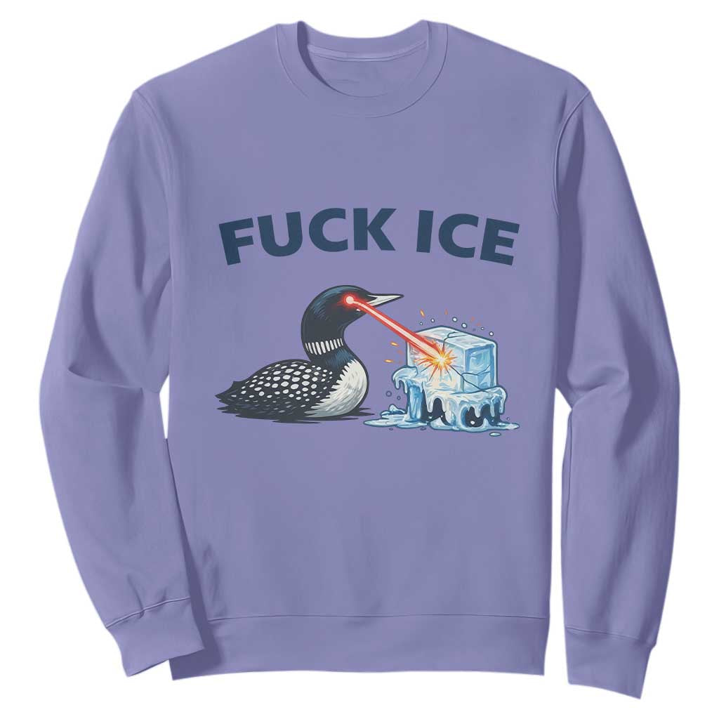 Minnesota Anti ICE Immigration Protest Ladies Sweatshirt Fuck Ice TS14 Violet Print Your Wear