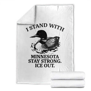 I Stand With Minnesota Throw Blanket Minnesota Anti ICE Immigration Protest TS14 White Print Your Wear