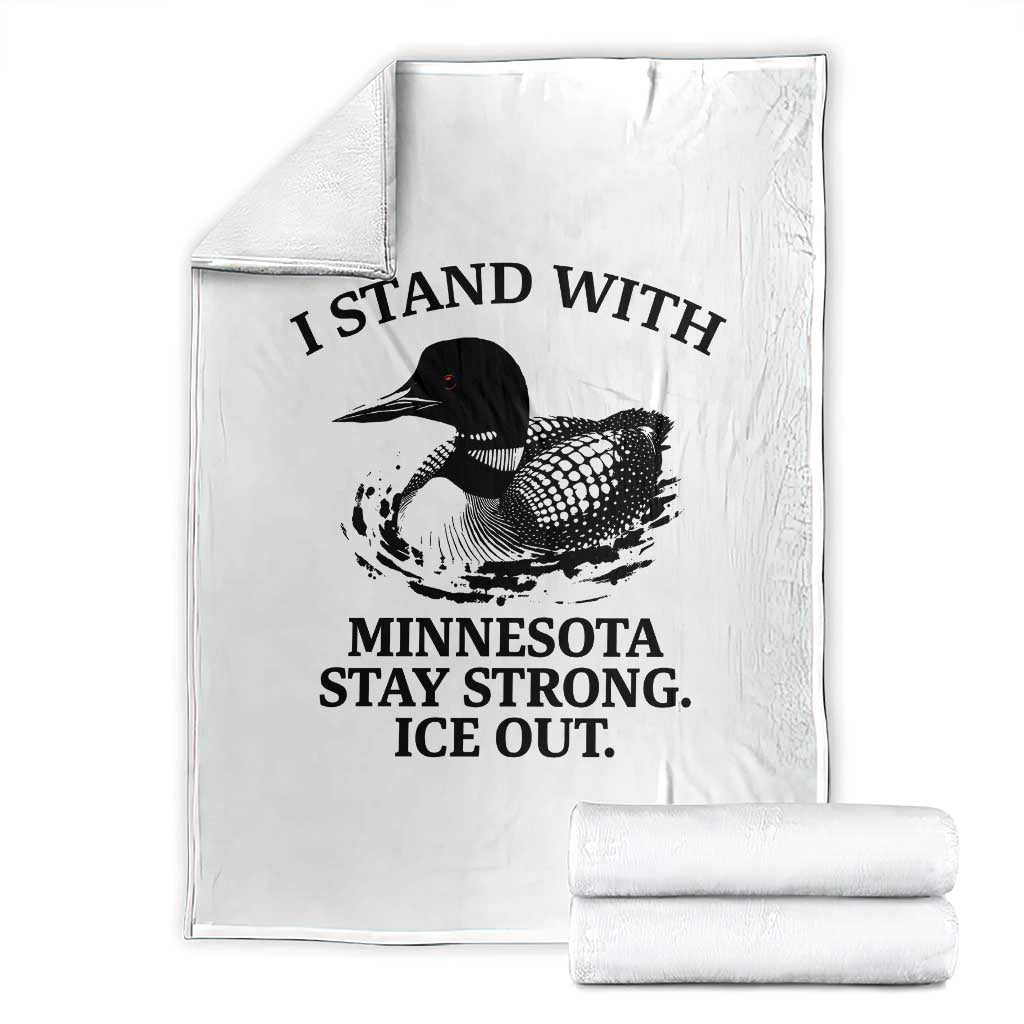 I Stand With Minnesota Throw Blanket Minnesota Anti ICE Immigration Protest TS14 White Print Your Wear