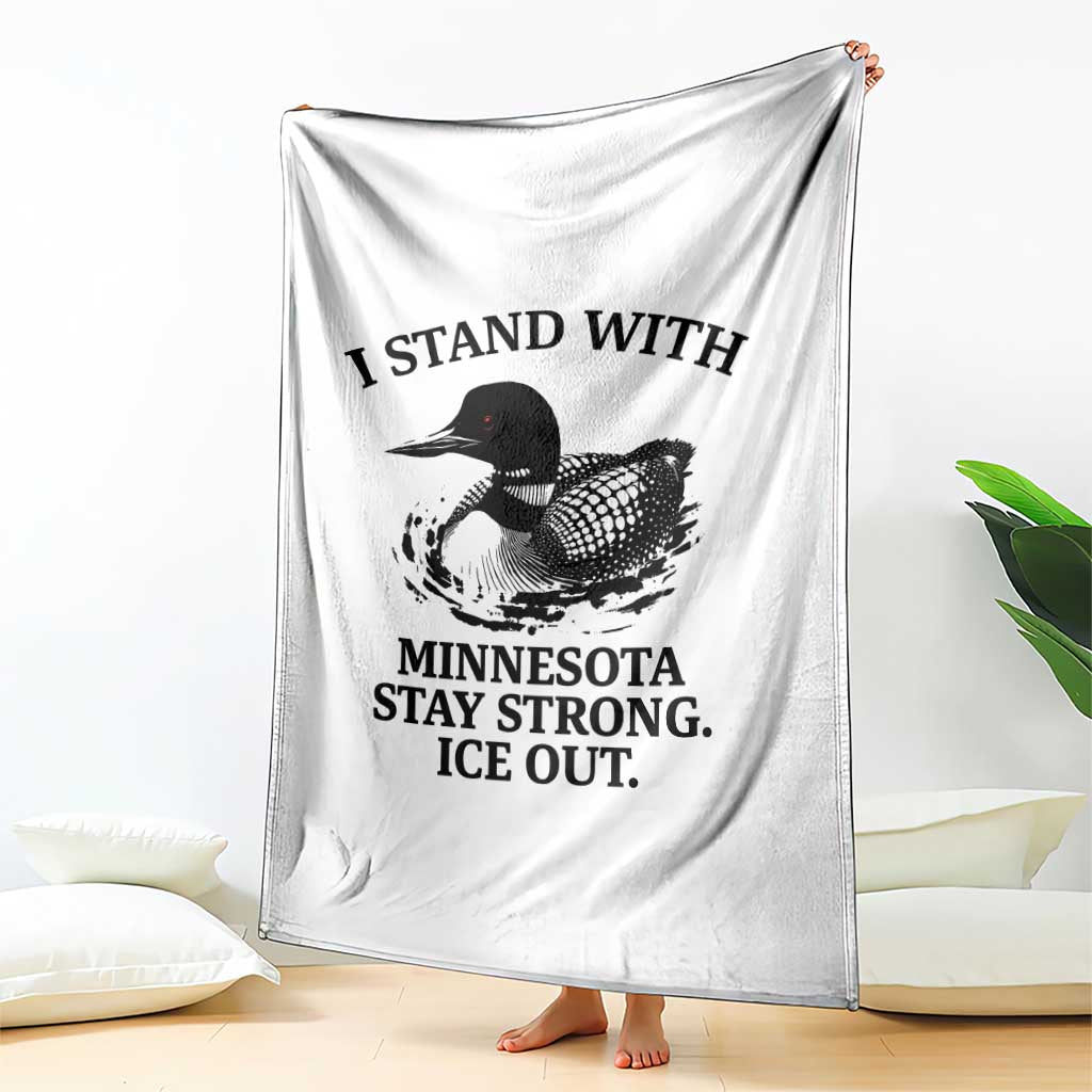 I Stand With Minnesota Throw Blanket Minnesota Anti ICE Immigration Protest TS14 Print Your Wear