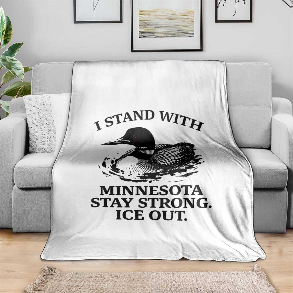 I Stand With Minnesota Throw Blanket Minnesota Anti ICE Immigration Protest TS14 Print Your Wear