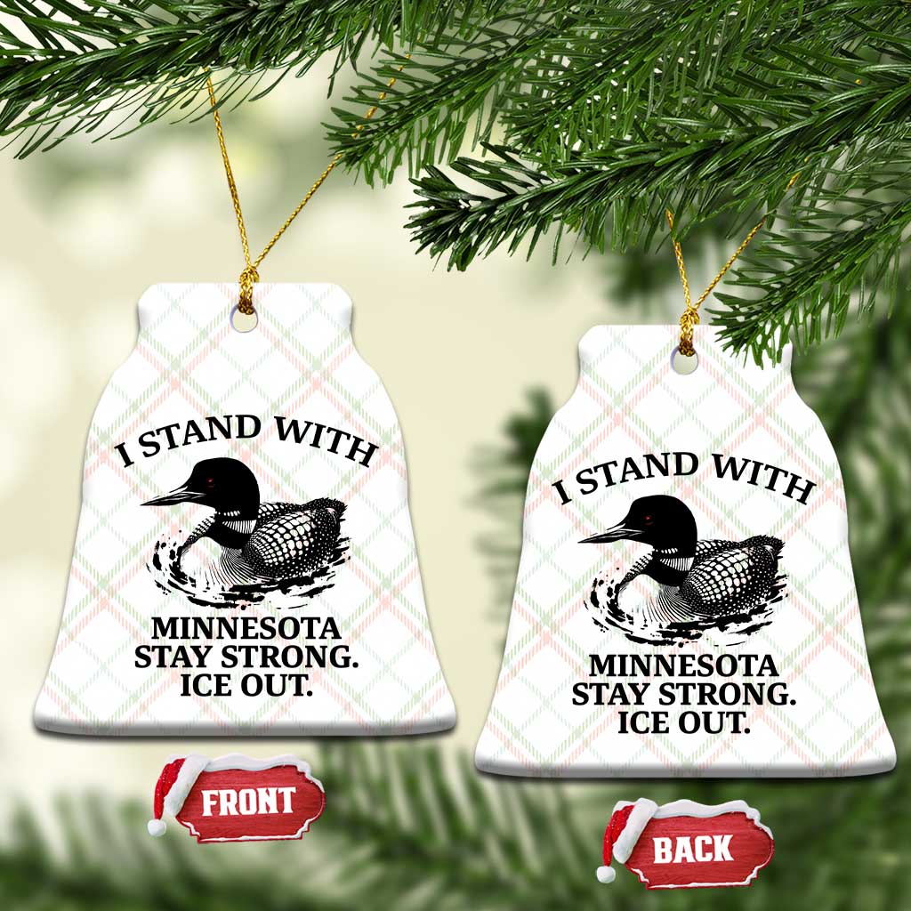 I Stand With Minnesota Ceramic Ornament Minnesota Anti ICE Immigration Protest TS14 Print Your Wear