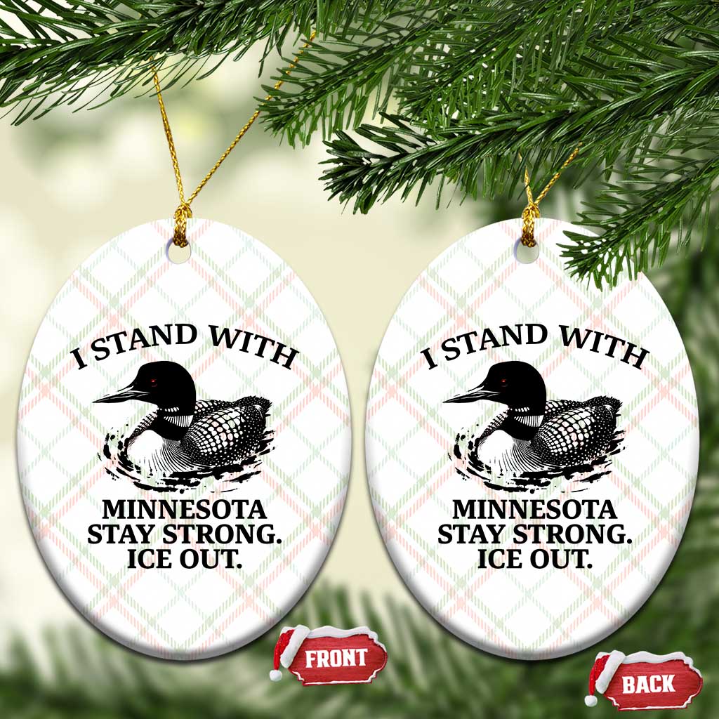 I Stand With Minnesota Ceramic Ornament Minnesota Anti ICE Immigration Protest TS14 Print Your Wear