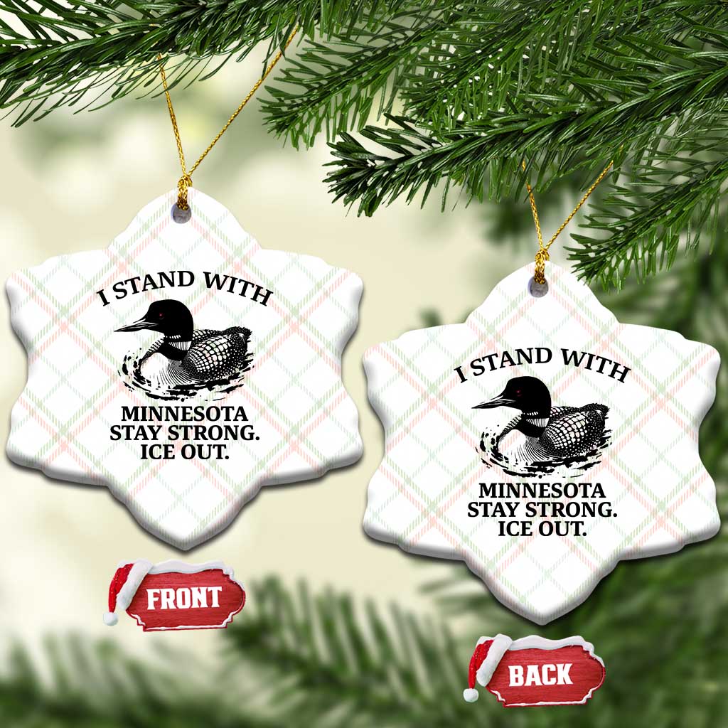 I Stand With Minnesota Ceramic Ornament Minnesota Anti ICE Immigration Protest TS14 Print Your Wear