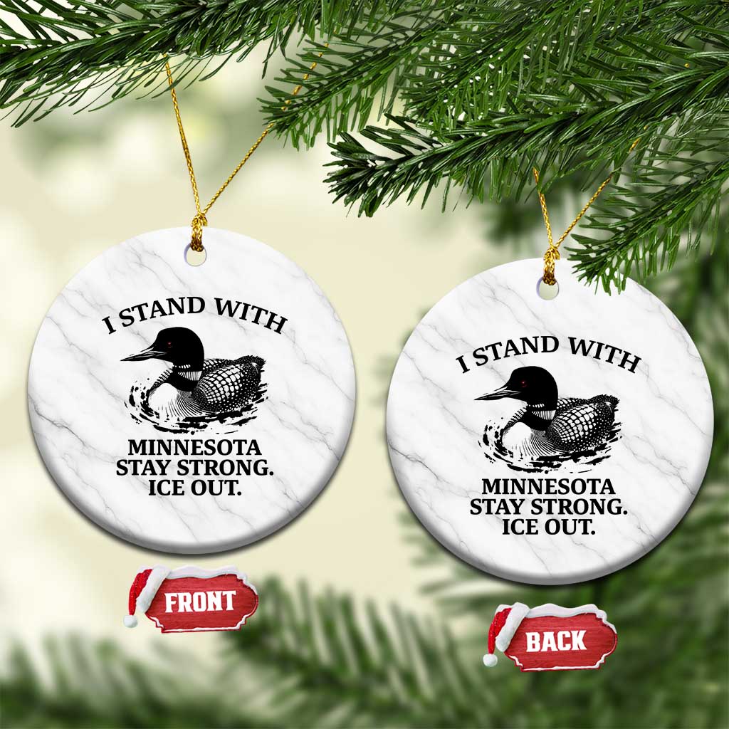 I Stand With Minnesota Ceramic Ornament Minnesota Anti ICE Immigration Protest TS14 1pc White Marble Print Your Wear