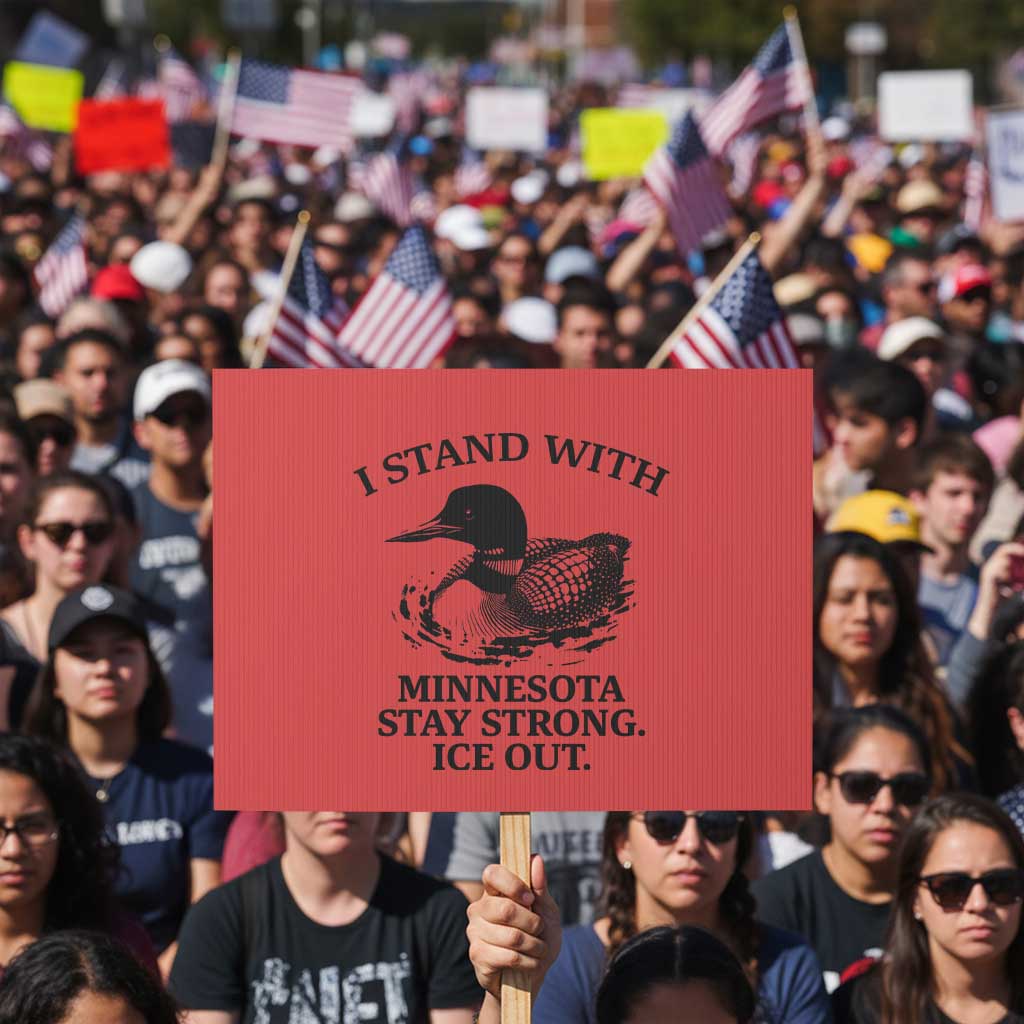 I Stand With Minnesota Protest Sign Minnesota Anti ICE Immigration Protest TS14 Horizontal 18