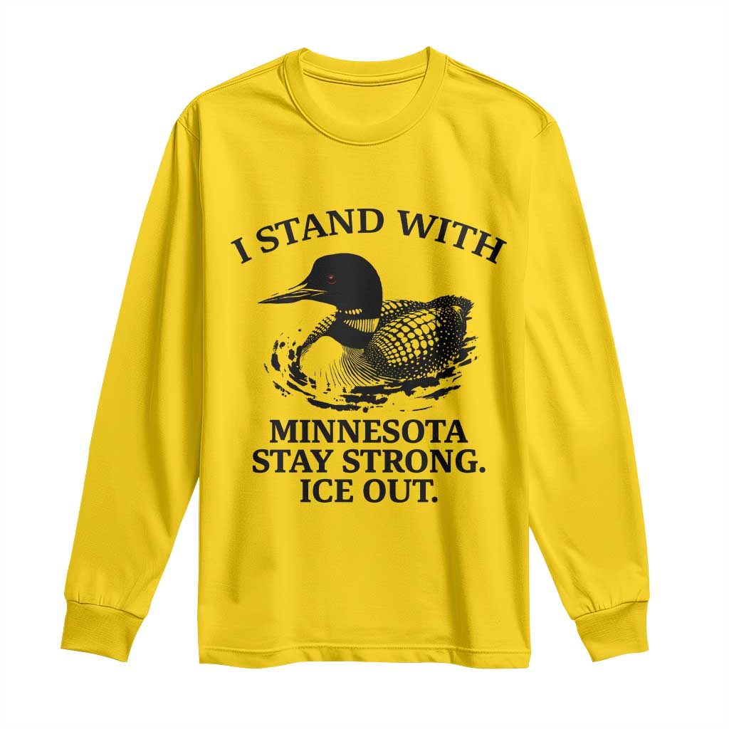 I Stand With Minnesota Long Sleeve Shirt Minnesota Anti ICE Immigration Protest TS14 Daisy Print Your Wear