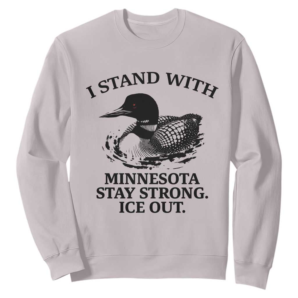 I Stand With Minnesota Sweatshirt Minnesota Anti ICE Immigration Protest TS14 Ice Gray Print Your Wear