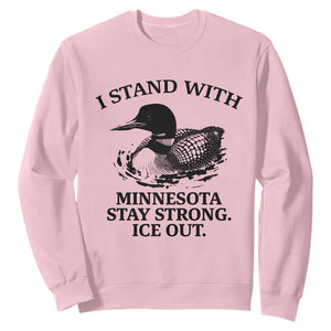 I Stand With Minnesota Sweatshirt Minnesota Anti ICE Immigration Protest TS14 Light Pink Print Your Wear