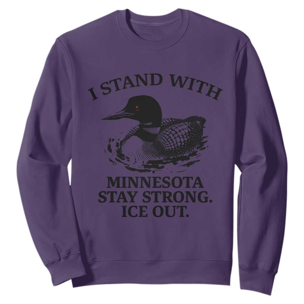I Stand With Minnesota Sweatshirt Minnesota Anti ICE Immigration Protest TS14 Purple Print Your Wear