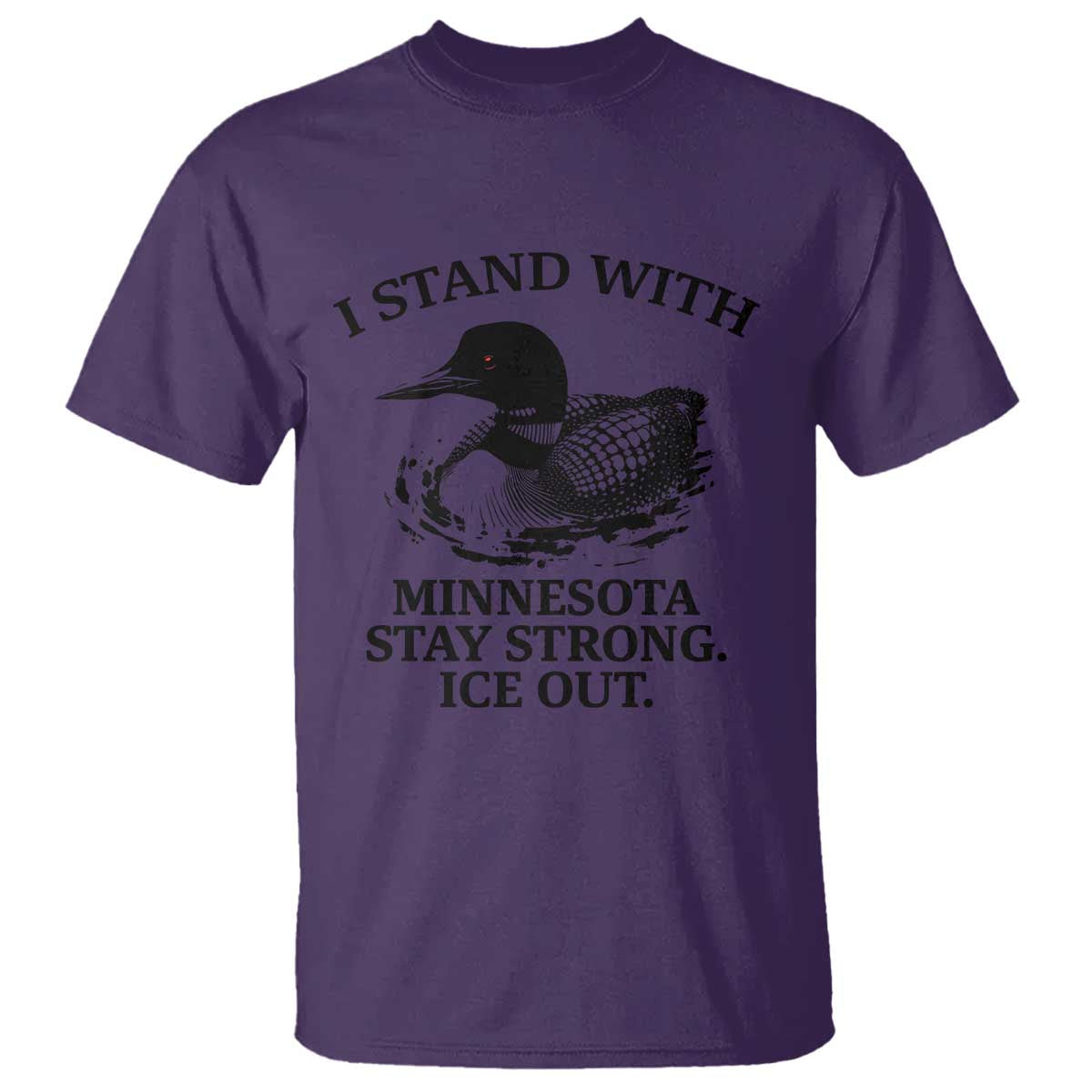 I Stand With Minnesota T Shirt Minnesota Anti ICE Immigration Protest TS14 Purple Print Your Wear