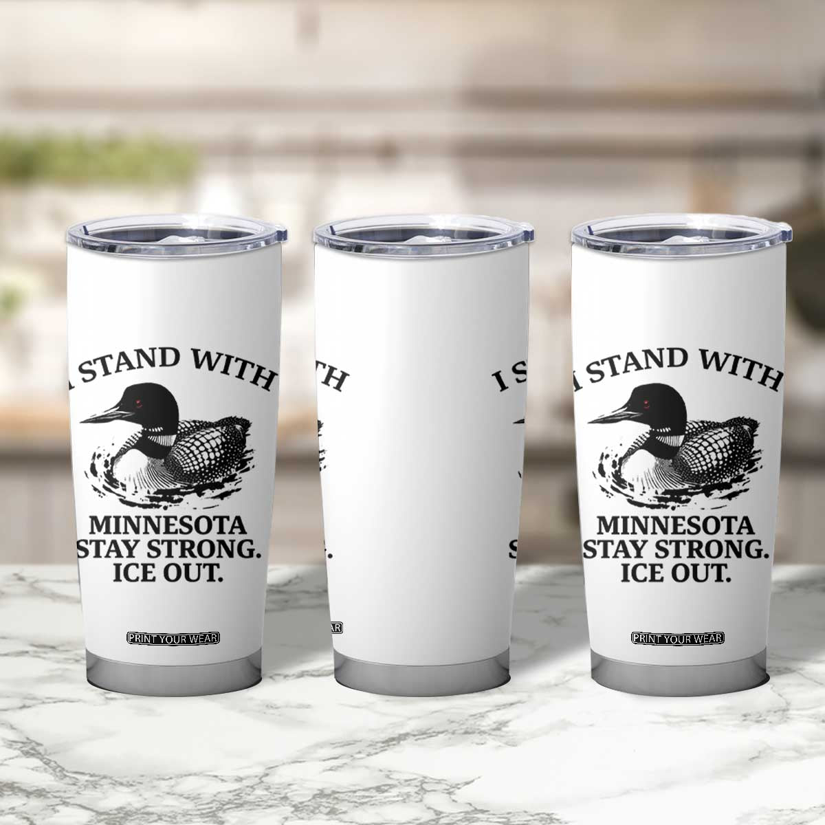 I Stand With Minnesota Tumbler Cup Minnesota Anti ICE Immigration Protest TS14 Print Your Wear