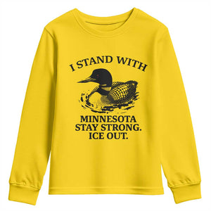 I Stand With Minnesota Youth Sweatshirt Minnesota Anti ICE Immigration Protest TS14 Daisy Print Your Wear