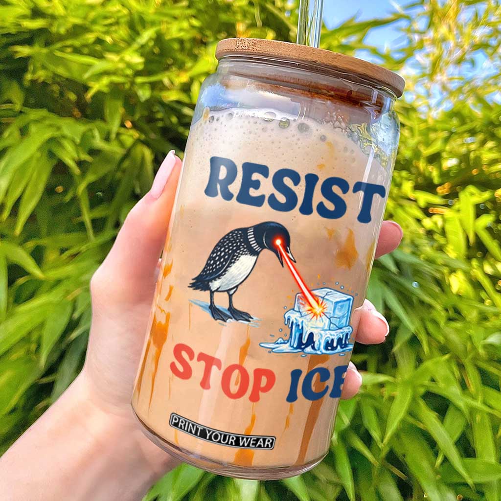 Stop ICE Glass Can Minnesota Resist Anti ICE Immigration Protest TS14 White Print Your Wear
