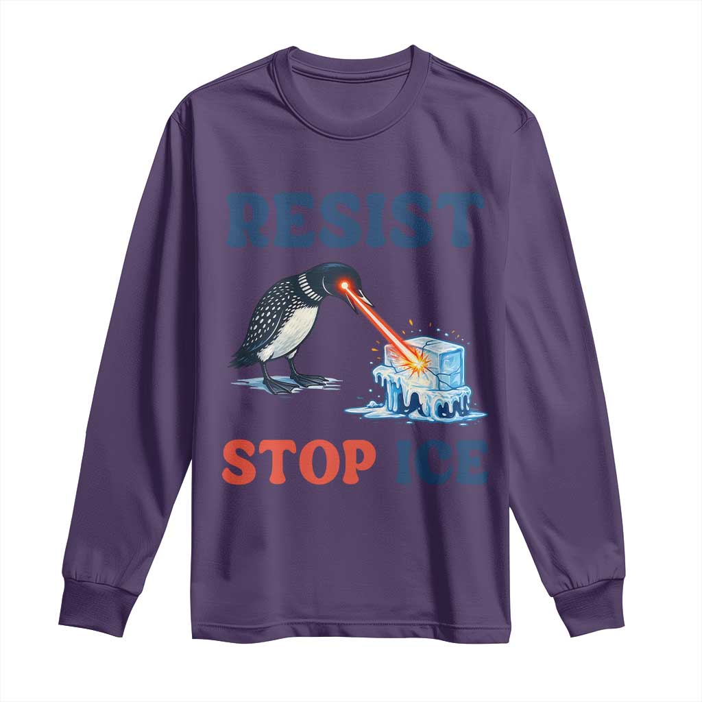 Stop ICE Long Sleeve Shirt Minnesota Resist Anti ICE Immigration Protest TS14 Purple Print Your Wear