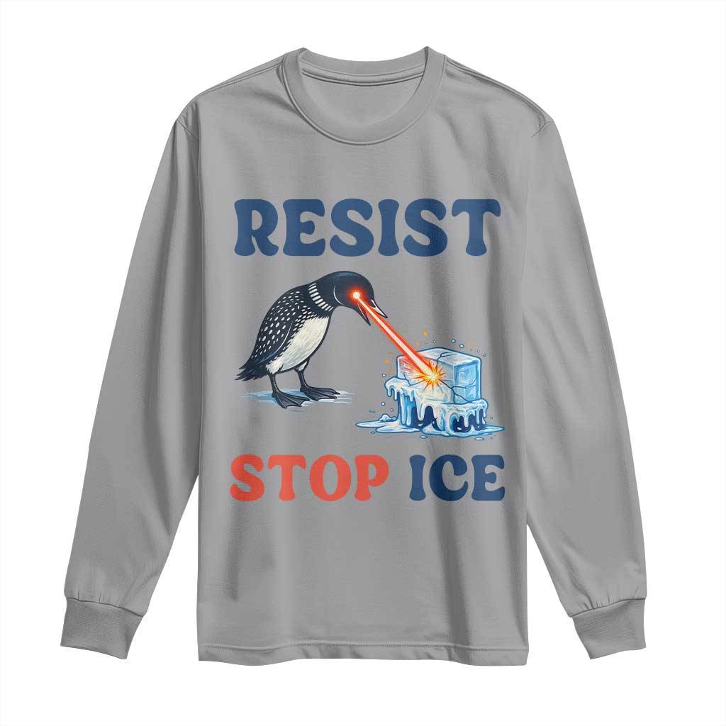 Stop ICE Long Sleeve Shirt Minnesota Resist Anti ICE Immigration Protest TS14 Sport Gray Print Your Wear