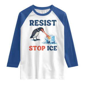 Stop ICE Raglan Shirt Minnesota Resist Anti ICE Immigration Protest TS14 White Royal Print Your Wear