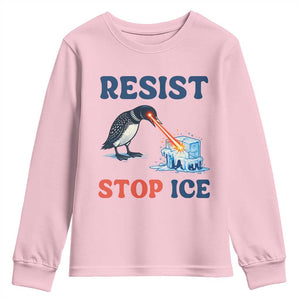 Stop ICE Youth Sweatshirt Minnesota Resist Anti ICE Immigration Protest TS14 Light Pink Print Your Wear