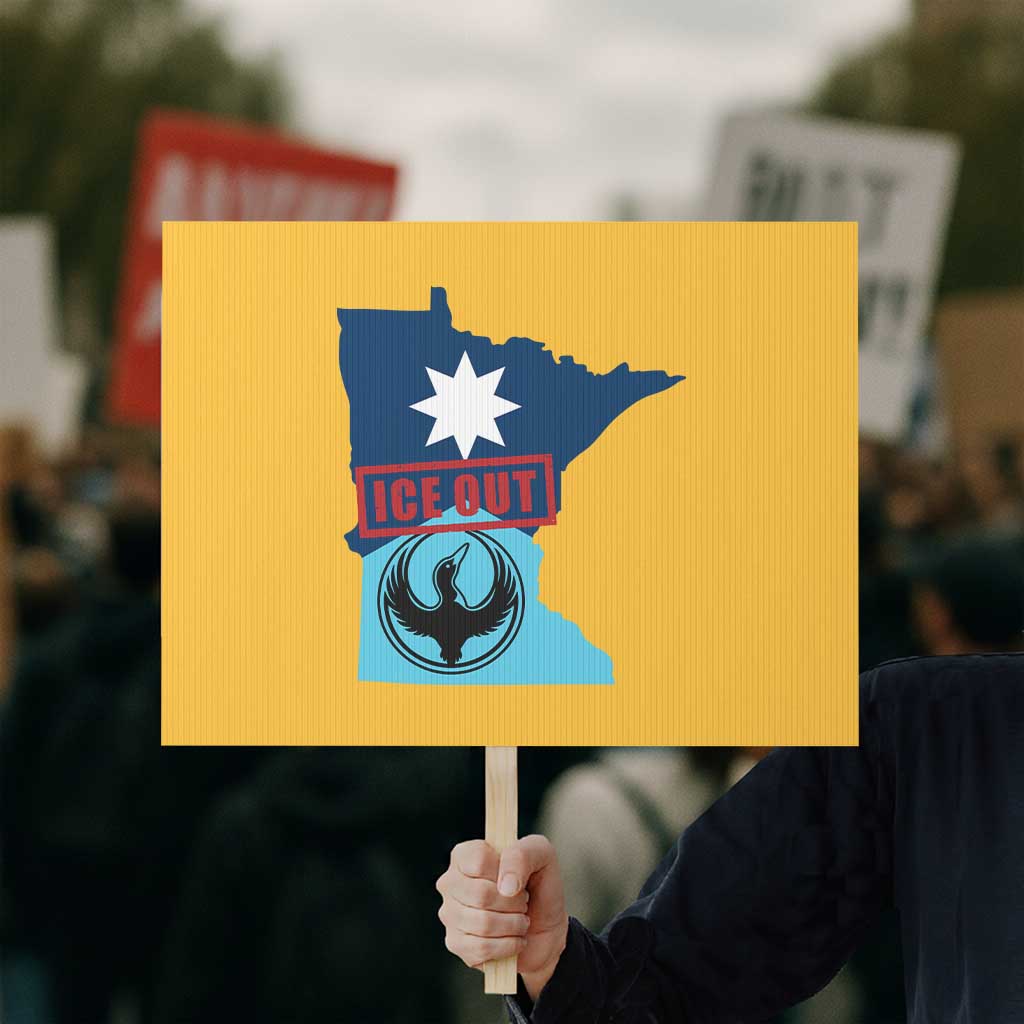 Minnesota Resist Anti ICE Immigration Protest Protest Sign Ice Out TS14 Horizontal 18