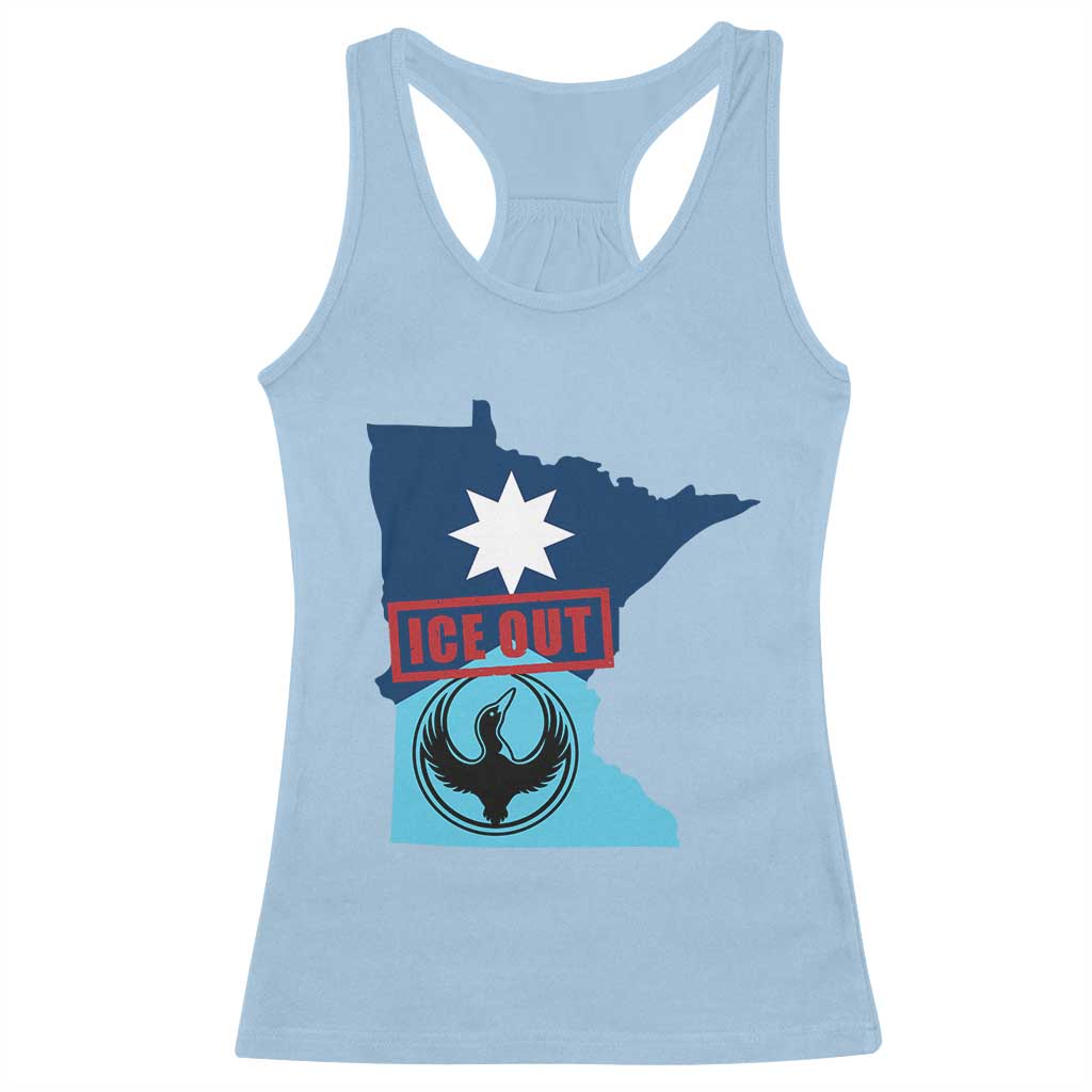 Minnesota Resist Anti ICE Immigration Protest Racerback Tank Top Ice Out TS14 Light Blue Print Your Wear