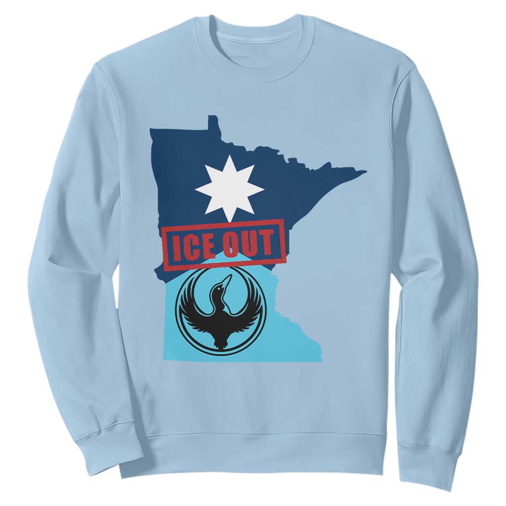 Minnesota Resist Anti ICE Immigration Protest Sweatshirt Ice Out TS14 Light Blue Print Your Wear
