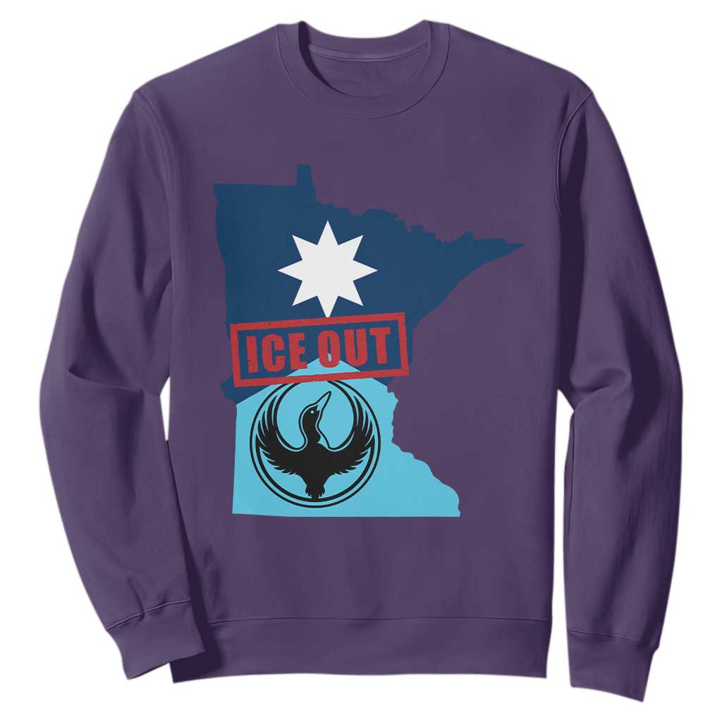 Minnesota Resist Anti ICE Immigration Protest Sweatshirt Ice Out TS14 Purple Print Your Wear
