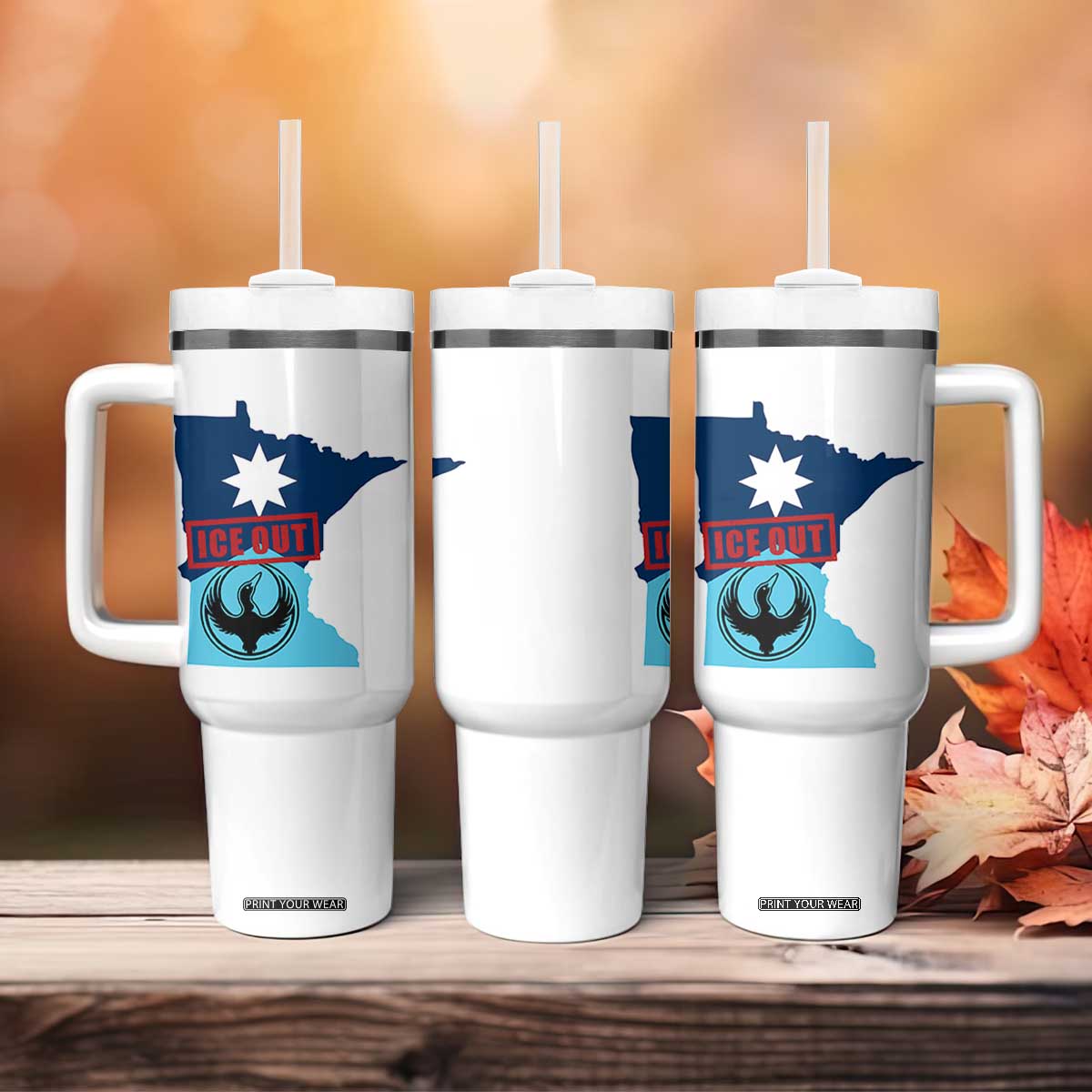 Minnesota Resist Anti ICE Immigration Protest Tumbler With Handle Ice Out TS14 Print Your Wear