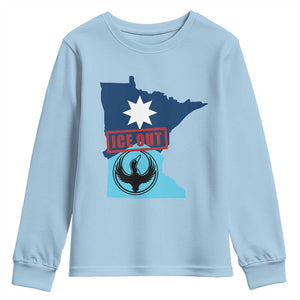 Minnesota Resist Anti ICE Immigration Protest Youth Sweatshirt Ice Out TS14 Light Blue Print Your Wear