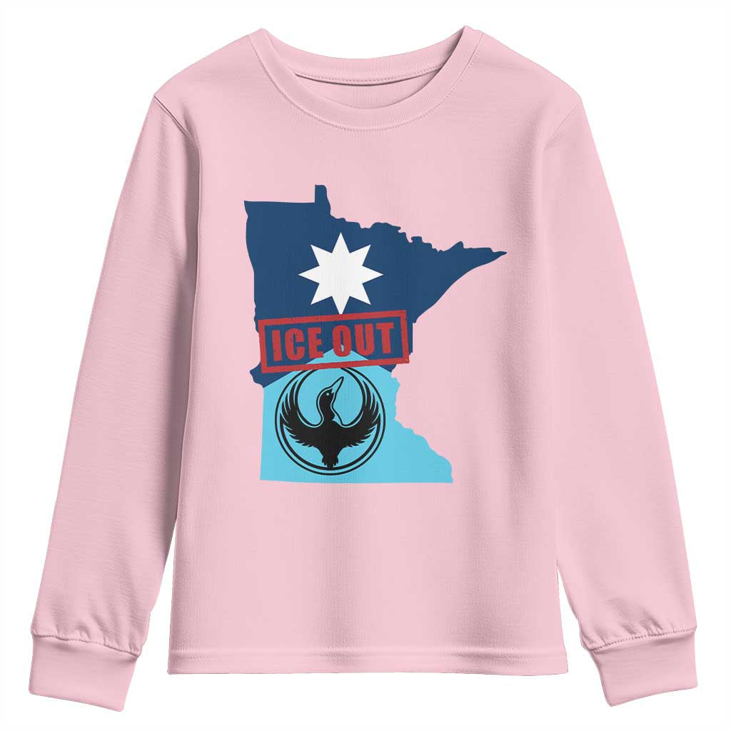 Minnesota Resist Anti ICE Immigration Protest Youth Sweatshirt Ice Out TS14 Light Pink Print Your Wear