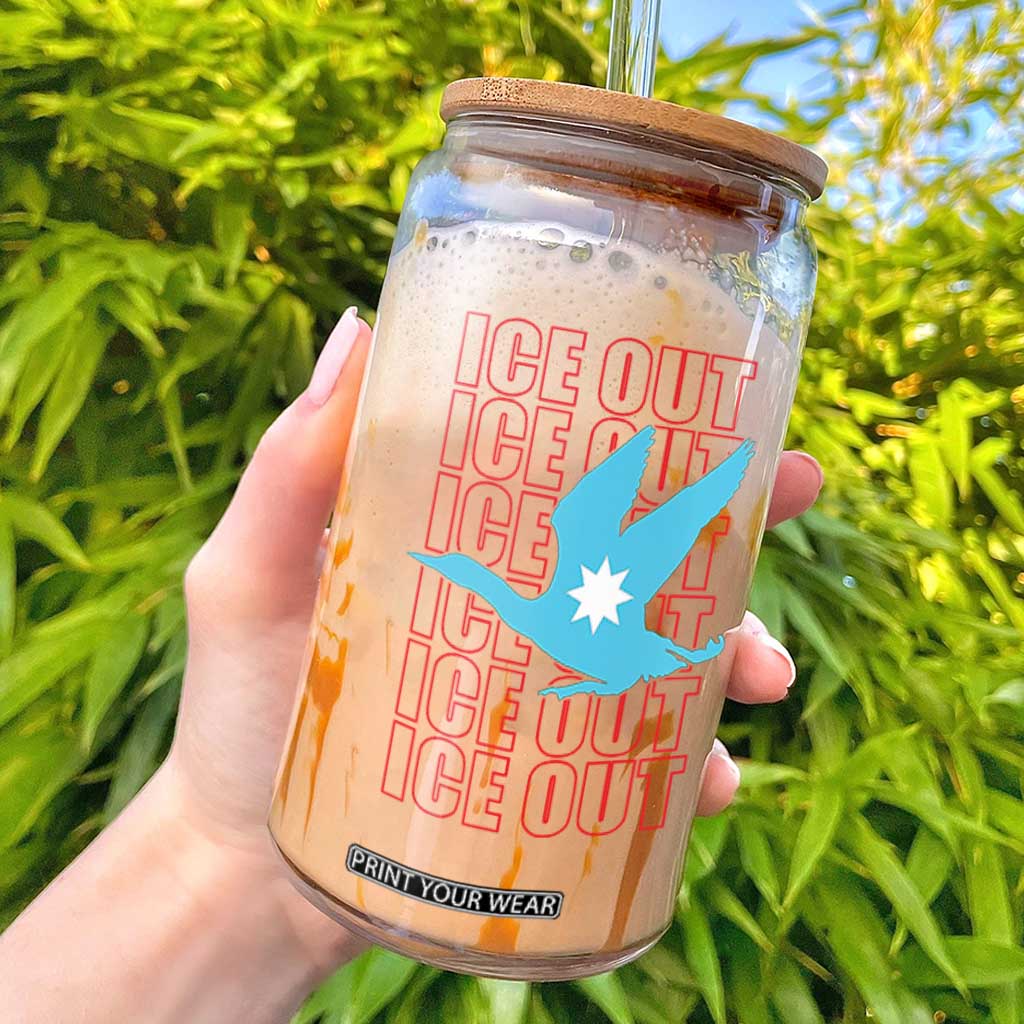 Minnesota Anti ICE Immigration Protest Glass Can Ice Out TS14 Black Print Your Wear