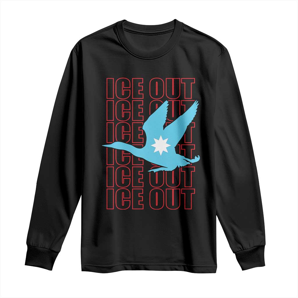 Minnesota Anti ICE Immigration Protest Long Sleeve Shirt Ice Out TS14 Black Print Your Wear