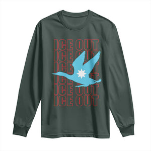 Minnesota Anti ICE Immigration Protest Long Sleeve Shirt Ice Out TS14 Dark Forest Green Print Your Wear