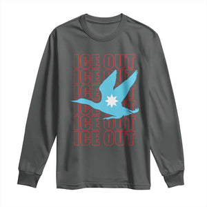 Minnesota Anti ICE Immigration Protest Long Sleeve Shirt Ice Out TS14 Dark Heather Print Your Wear