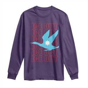 Minnesota Anti ICE Immigration Protest Long Sleeve Shirt Ice Out TS14 Purple Print Your Wear