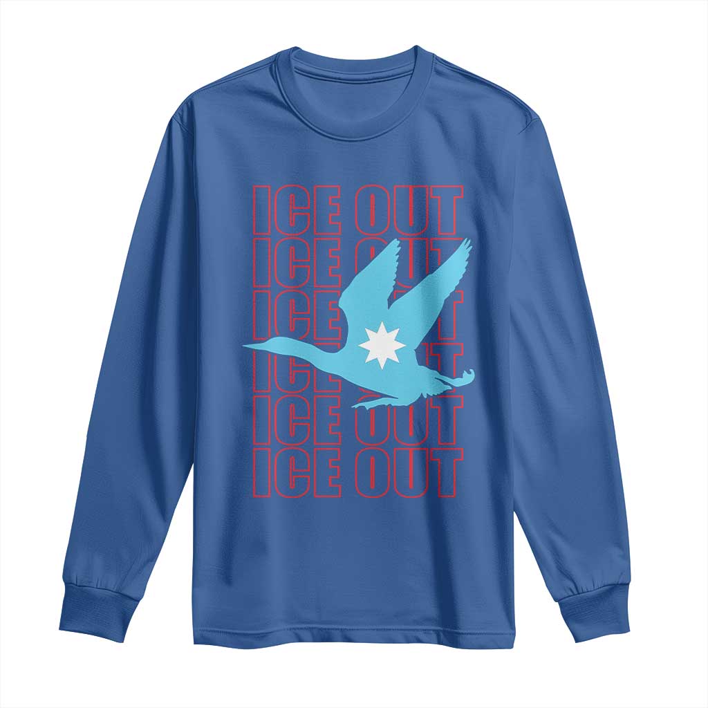 Minnesota Anti ICE Immigration Protest Long Sleeve Shirt Ice Out TS14 Royal Blue Print Your Wear