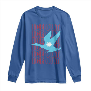 Minnesota Anti ICE Immigration Protest Long Sleeve Shirt Ice Out TS14 Royal Blue Print Your Wear