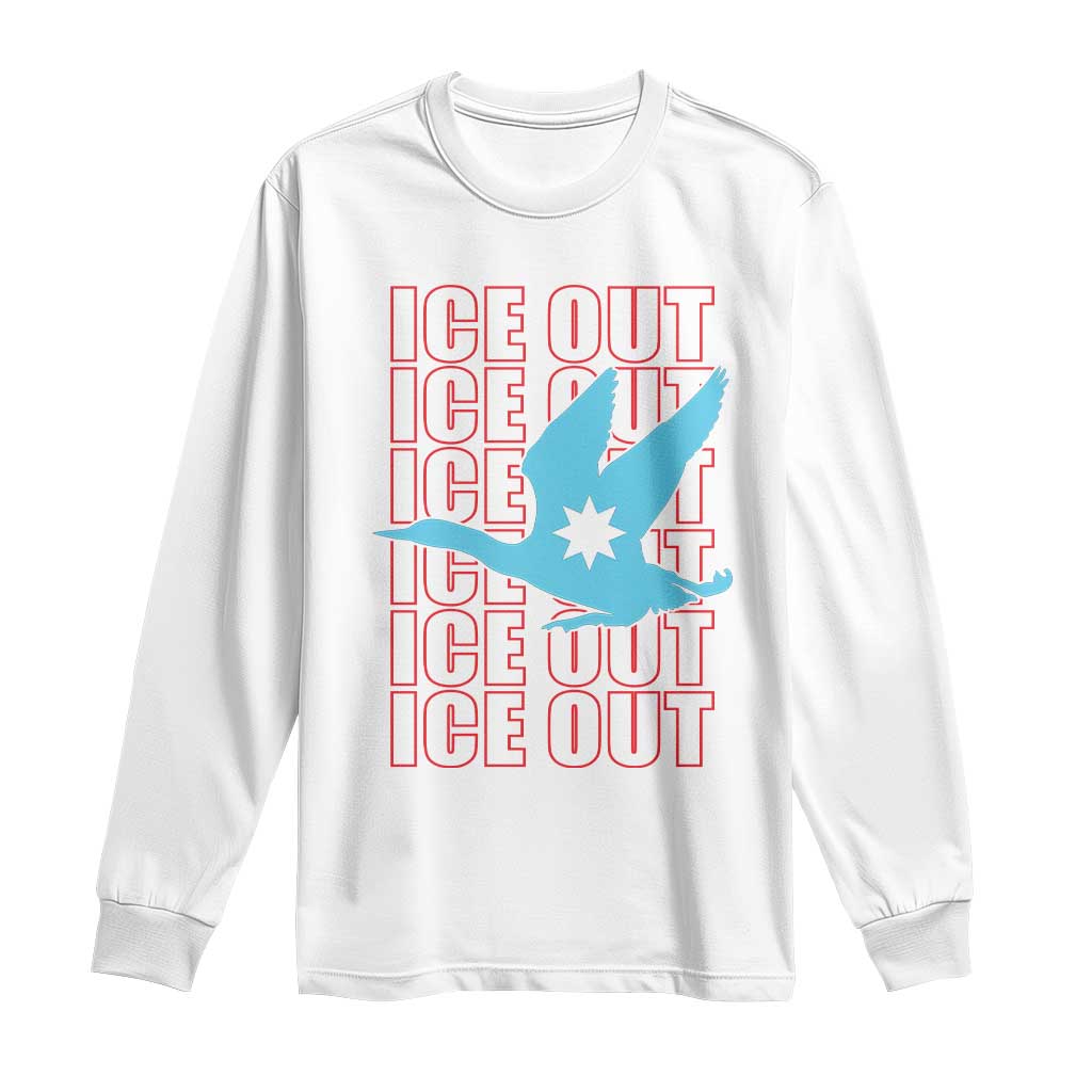 Minnesota Anti ICE Immigration Protest Long Sleeve Shirt Ice Out TS14 White Print Your Wear