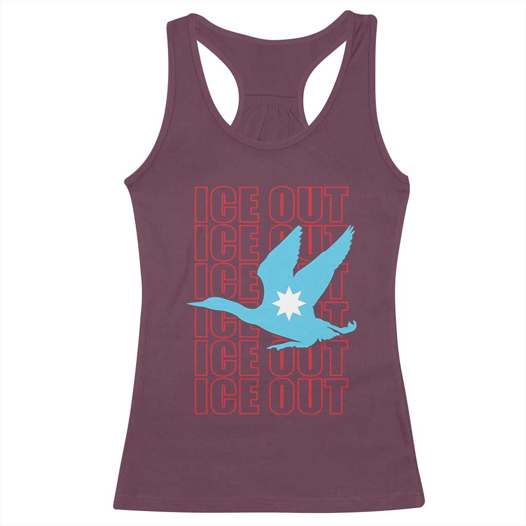 Minnesota Anti ICE Immigration Protest Racerback Tank Top Ice Out TS14 Maroon Print Your Wear