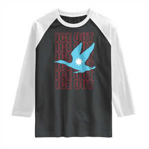 Minnesota Anti ICE Immigration Protest Raglan Shirt Ice Out TS14 Black White Print Your Wear