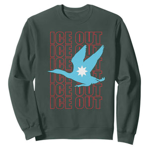 Minnesota Anti ICE Immigration Protest Sweatshirt Ice Out TS14 Dark Forest Green Print Your Wear