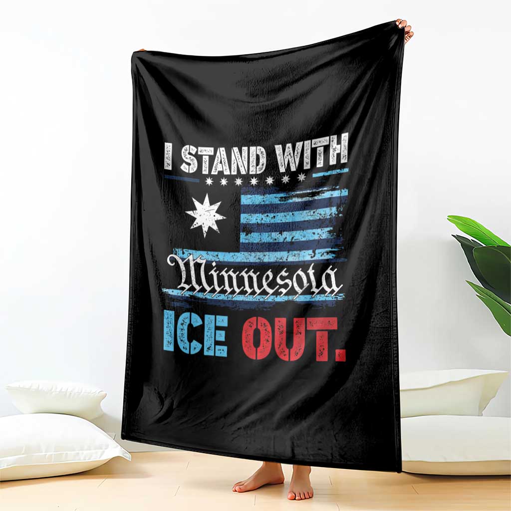 I Stand With Minnesota Throw Blanket Minnesota Flag Anti ICE Immigration Protest TS14 Print Your Wear