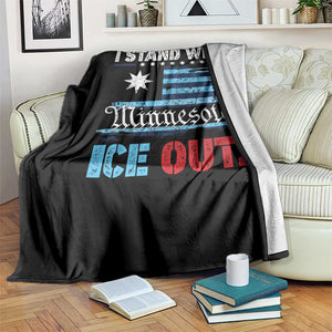 I Stand With Minnesota Throw Blanket Minnesota Flag Anti ICE Immigration Protest TS14 Print Your Wear